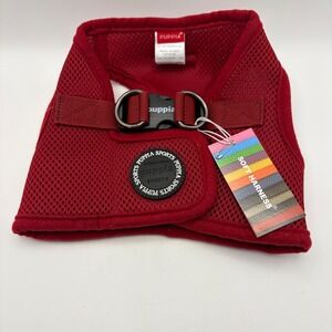 Puppia Soft Vest Harness B Wine Red Air Mesh Step-In Dog Harness Large